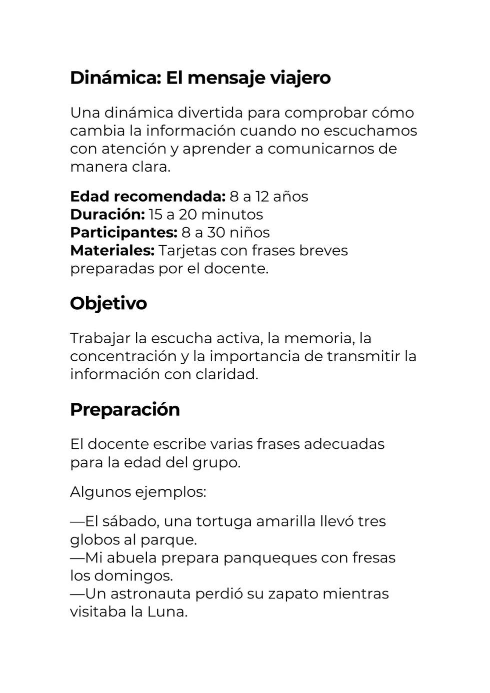 Primera página interior de El mensaje viajero