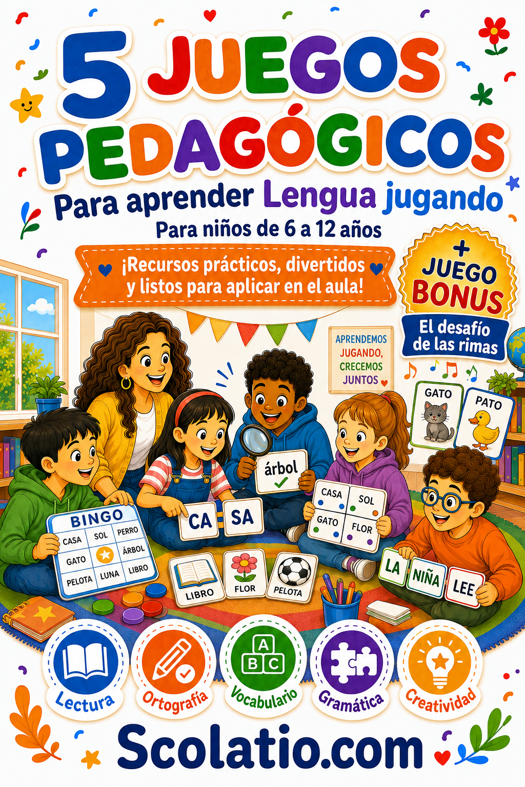 Portada de 5 Juegos Pedagógicos de Lengua