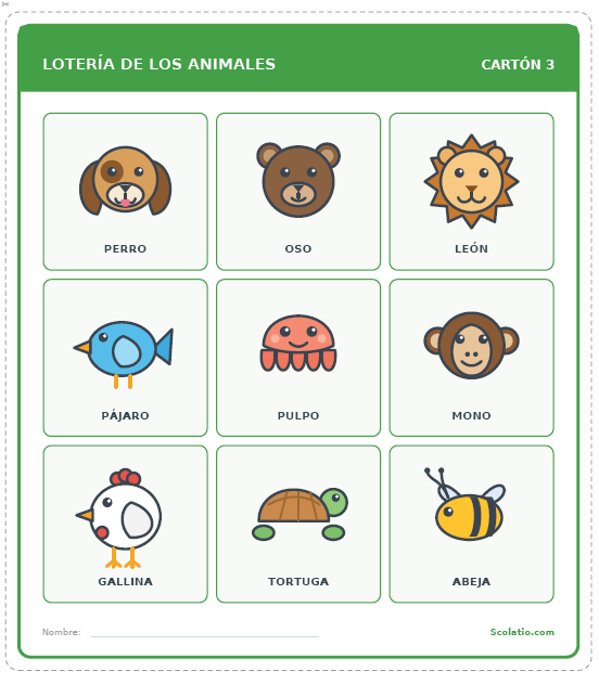 Portada de Loteria de animales