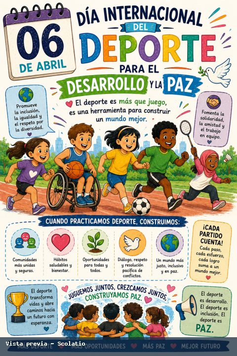 Portada de Día Internacional del Deporte para el Desarrollo y la Paz