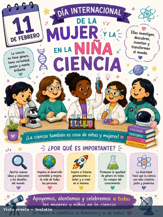 Portada de Dia de la Mujer y la Niña en la Ciencia