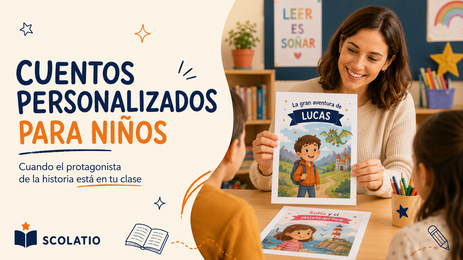 Portada de Cuentos personalizados para niños: cuando el protagonista de la historia está en tu clase