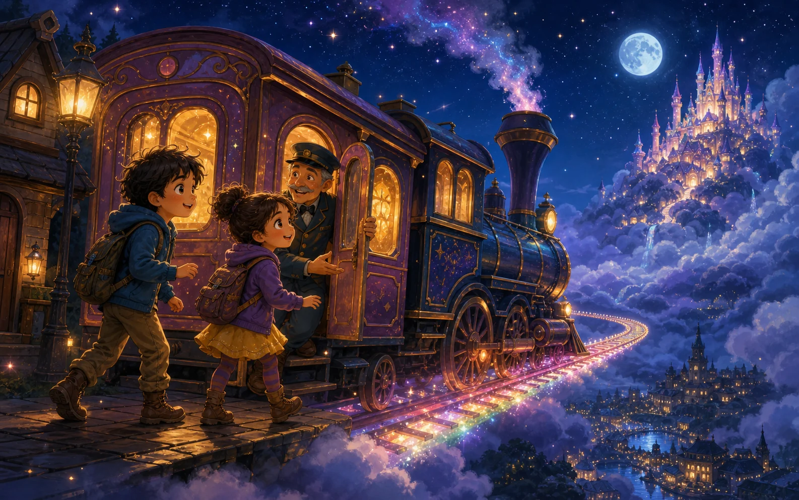 Un tren fantástico que viaja hacia los sueños