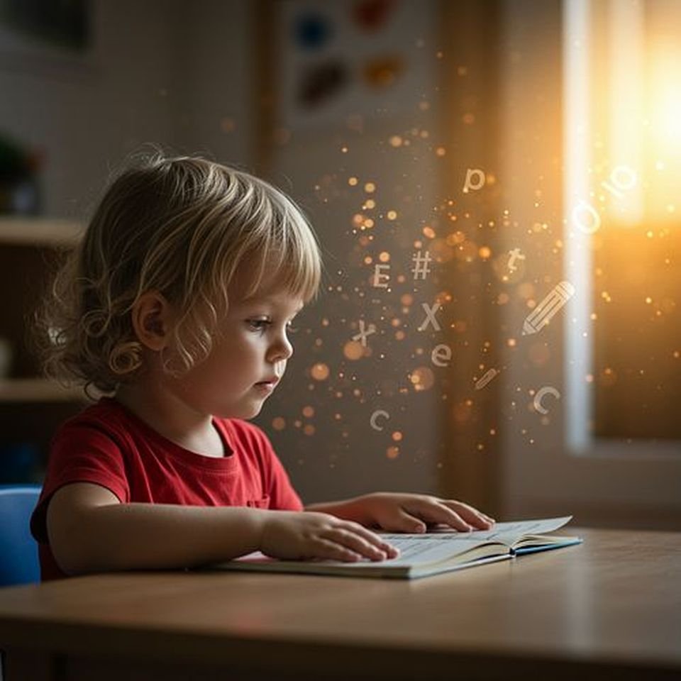 Niño realizando una actividad de lectura